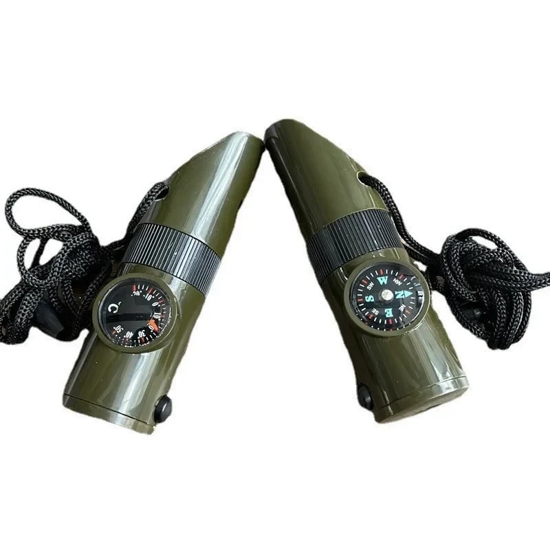 Survival Whistle Compass Tool With LED Light Magnifier 3