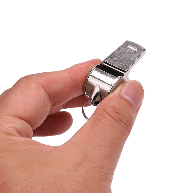 Stainless Steel Referee Whistle With Yellow Lanyard Ideal For Sports Training Rugby And Football 2