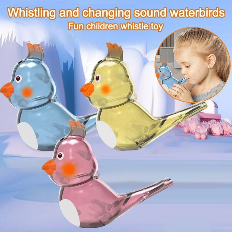 Water Bird Whistle with Lanyard Interactive Musical Instrument Toy & Sensory Early Learning Gift for Kids