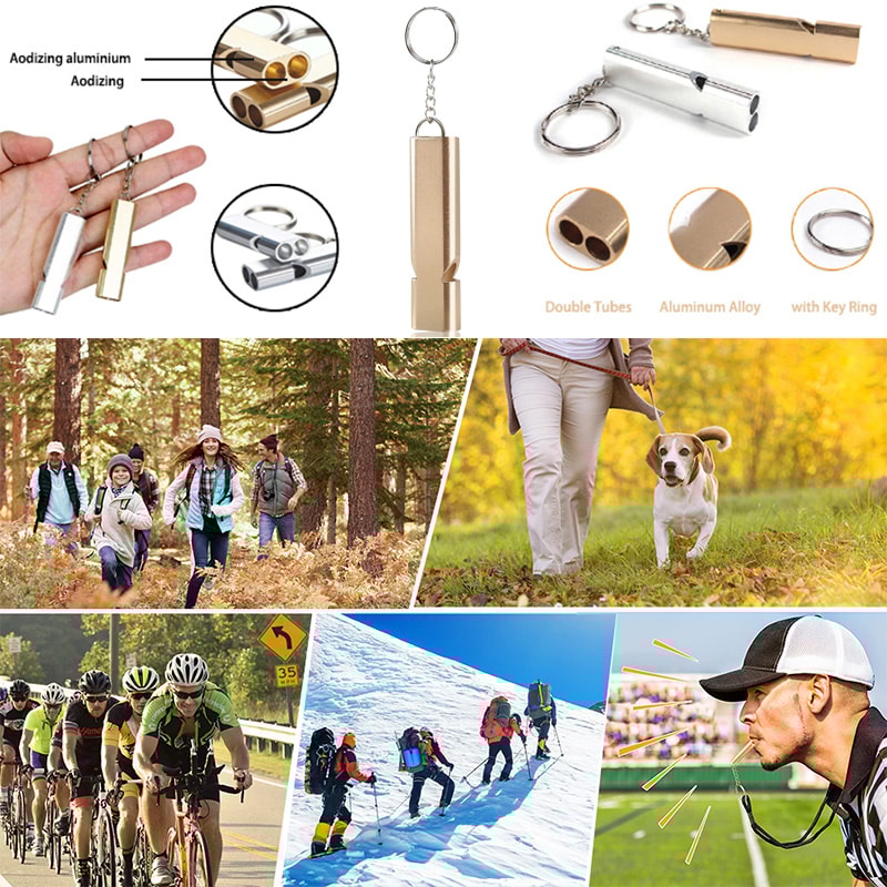 High Decibel Safety Whistle Emergency Survival Whistle For Hiking Camping Boating Stainless Steel 4