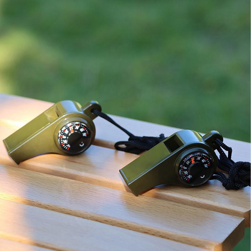 Survival Whistle with Compass & Thermometer Ultimate Emergency Safety Gear