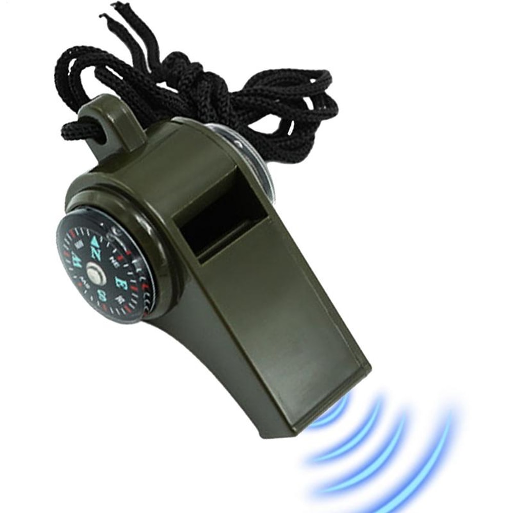 Survival Whistle with Compass & Thermometer Ultimate Emergency Safety Gear