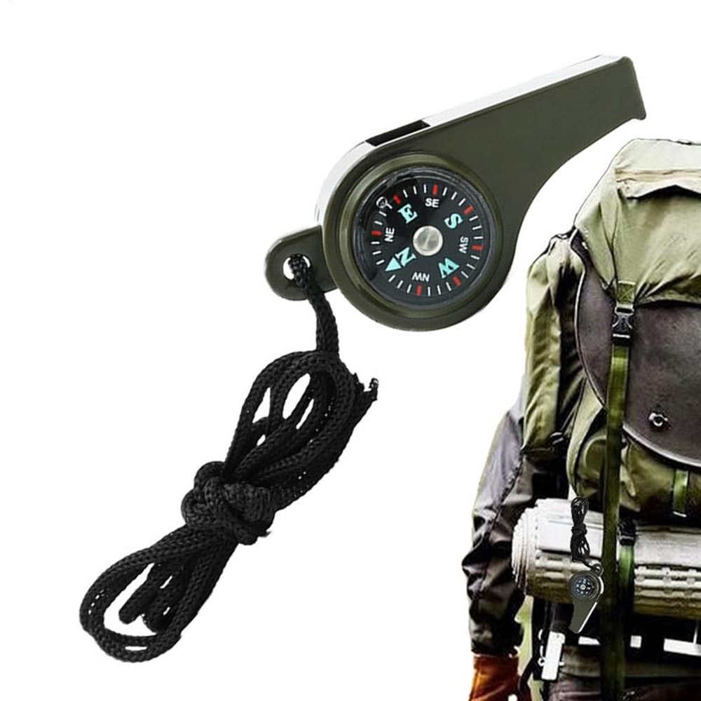 Survival Whistle with Compass & Thermometer Ultimate Emergency Safety Gear
