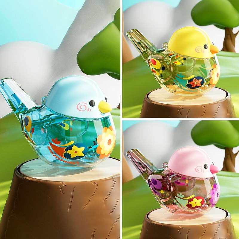 Colorful Bird Water Whistle Pipe Fun ABS Bird Toy for Kids, Perfect for Birthdays