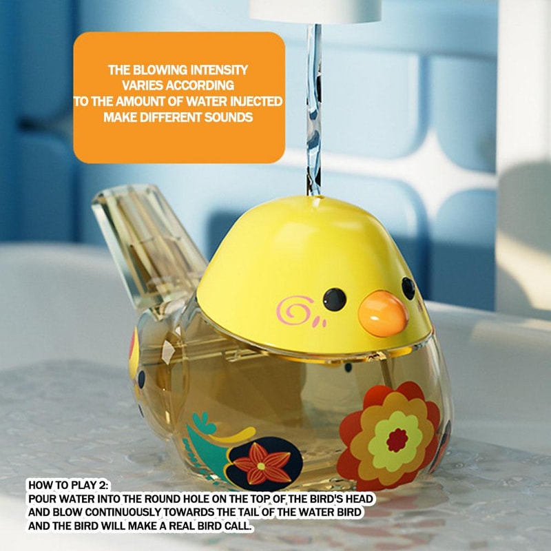 Colorful Bird Water Whistle Pipe Fun ABS Bird Toy for Kids, Perfect for Birthdays