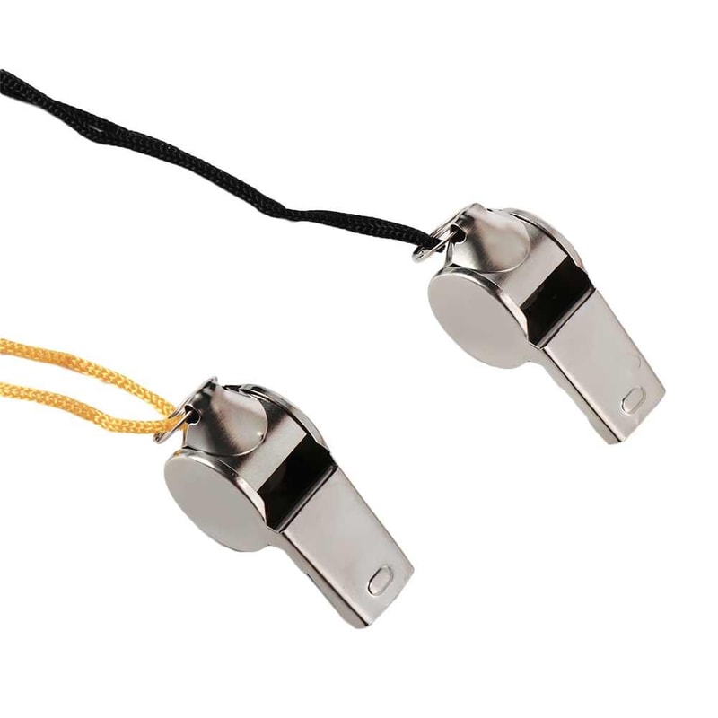Football Whistle With Rope Durable Stainless Steel Referee Whistle For Lifeguards Coaches 1
