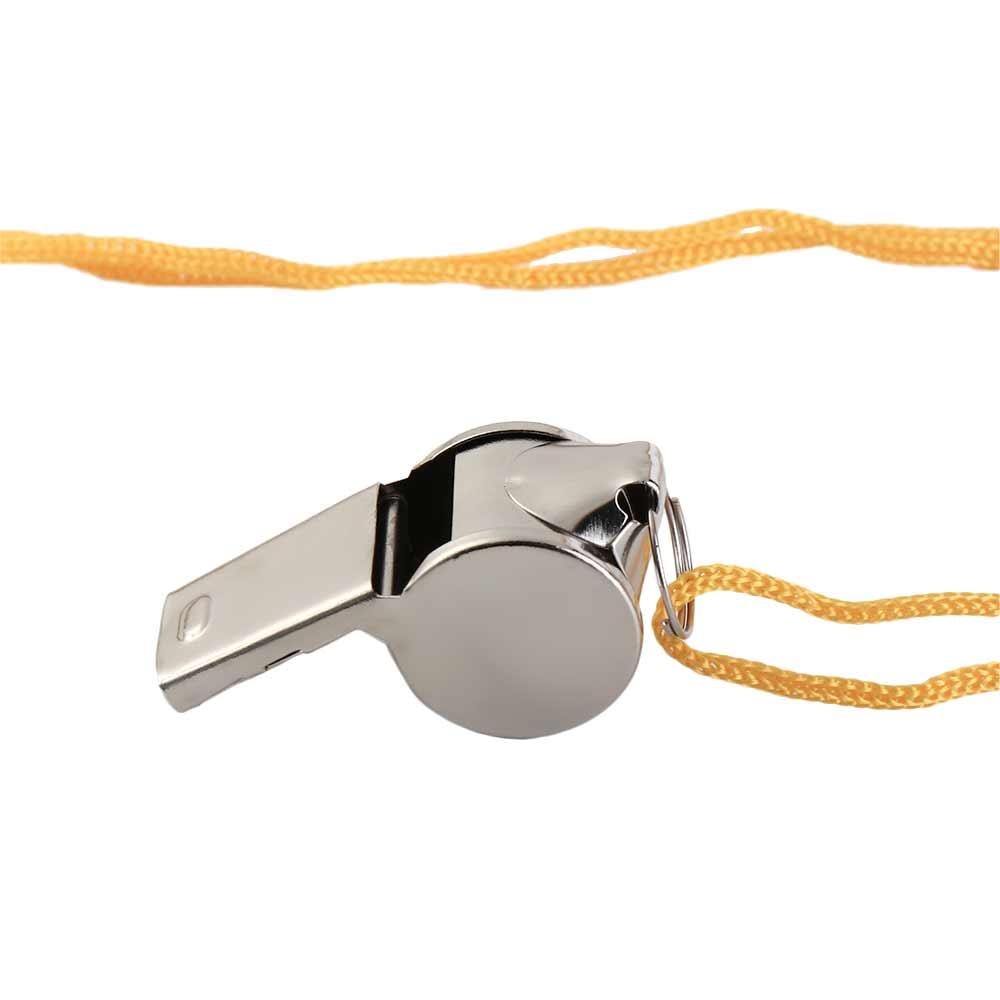Football Whistle With Rope Durable Stainless Steel Referee Whistle For Lifeguards Coaches 4