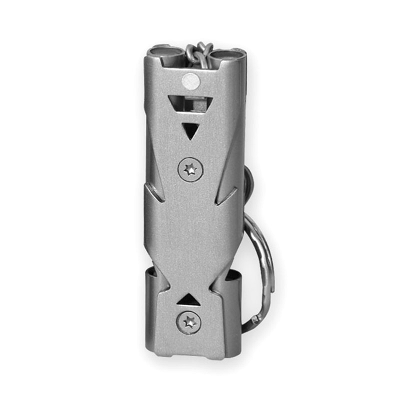 High Decibel Portable Stainless Steel Keychain Whistle Emergency Survival Tool