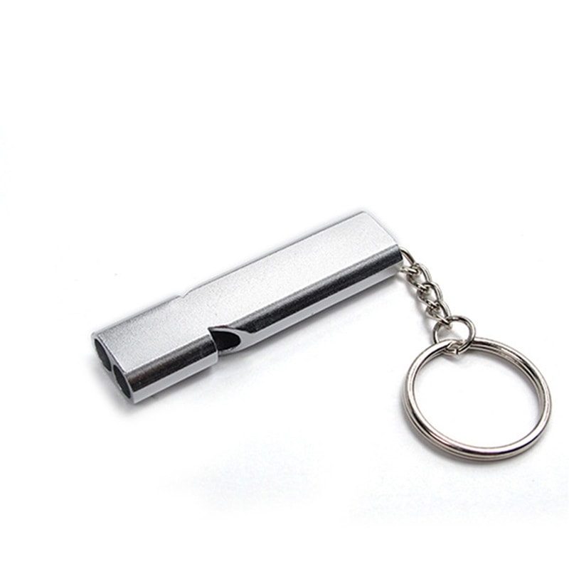 High Decibel Portable Stainless Steel Keychain Whistle Emergency Survival Tool