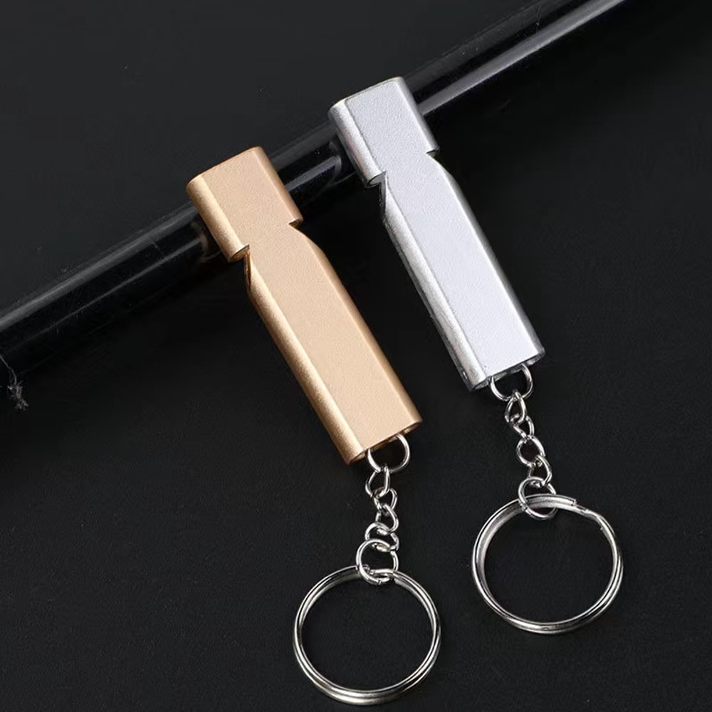 Durable Aluminum Alloy Dual Frequency Survival Whistle For Adventure Enthusiasts 2