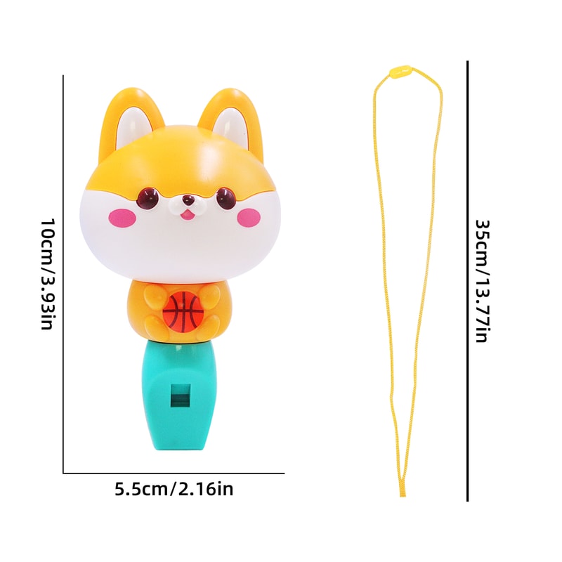 Cartoon Shaped Rope Whistle Toy For Kids Fun Rabbit Dinosaur Shiba Inu Designs 5