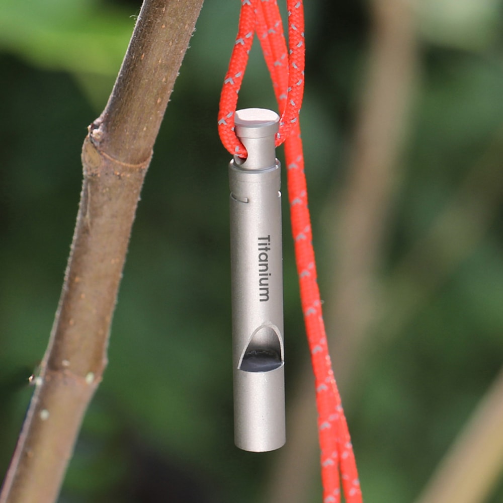 Titanium Emergency Whistle with Cord Outdoor Survival & Hiking Essential