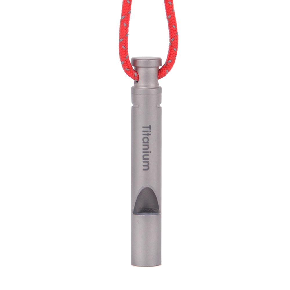 Titanium Emergency Whistle with Cord Outdoor Survival & Hiking Essential