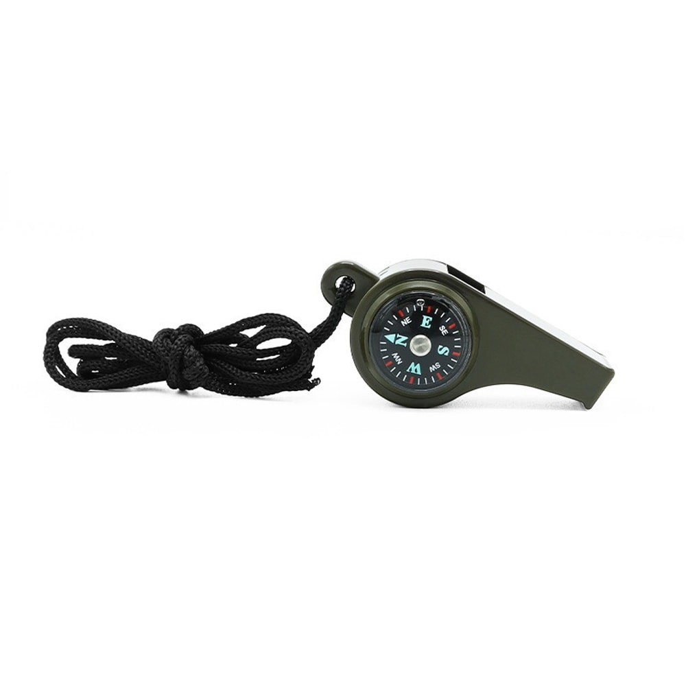 Survival Whistle with Compass, Thermometer & Emergency Features for Hiking & Camping