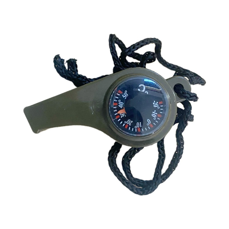 Survival Whistle with Compass, Thermometer & Emergency Features for Hiking & Camping