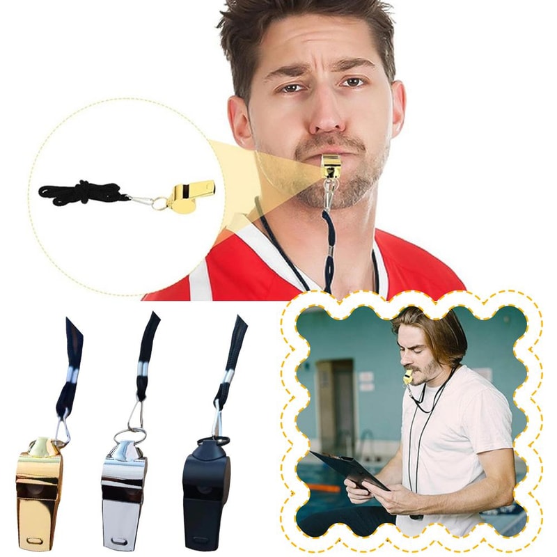 Professional Stainless Steel Whistle with Rope Durable, Loud, Wear-Resistant Whistle for Referees, Coaches, and Sports