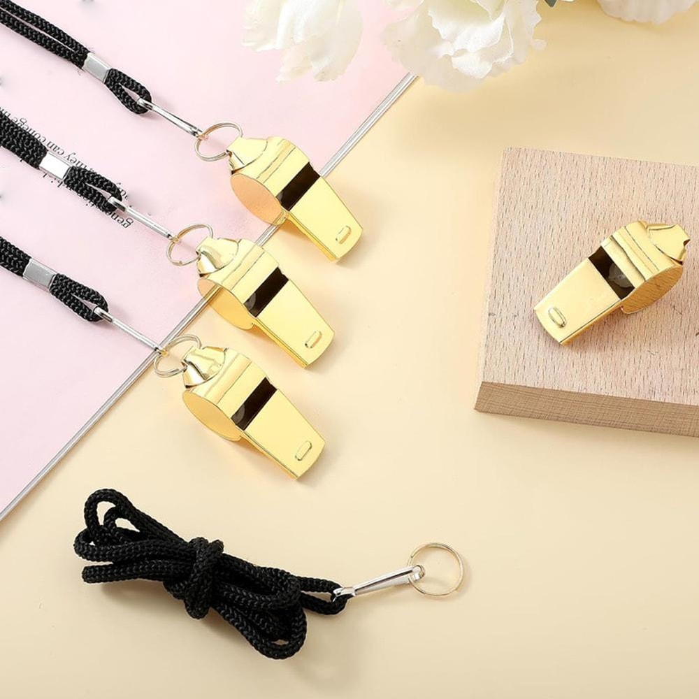 Professional Stainless Steel Whistle with Rope Durable, Loud, Wear-Resistant Whistle for Referees, Coaches, and Sports