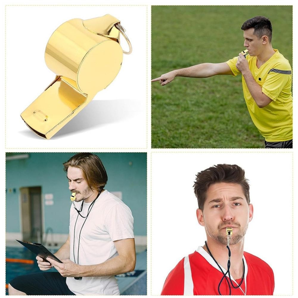 Professional Stainless Steel Whistle with Rope Durable, Loud, Wear-Resistant Whistle for Referees, Coaches, and Sports