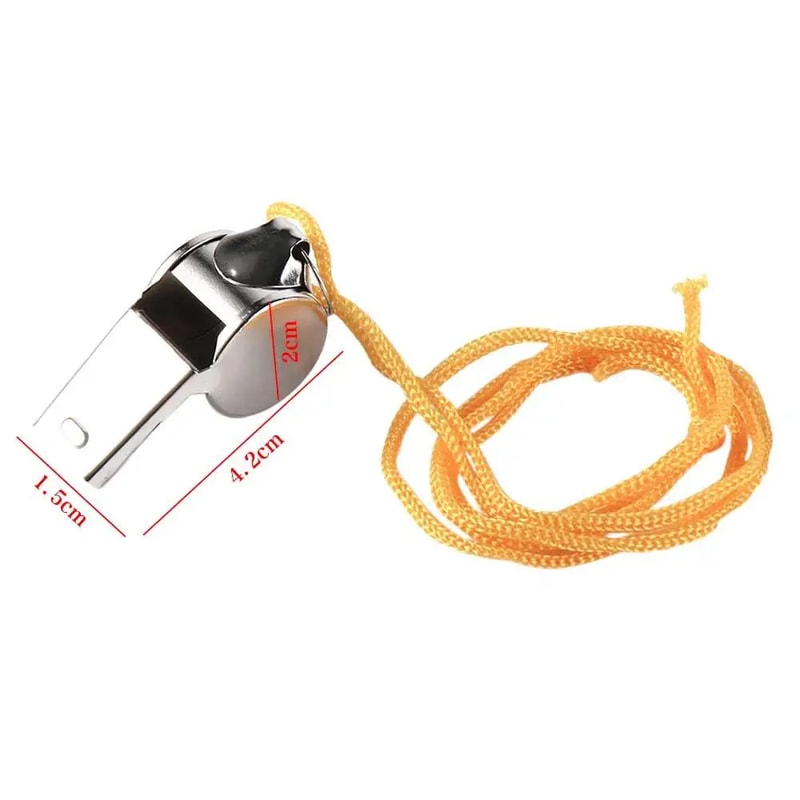Portable Stainless Steel Whistle With Rope Durable Loud Sport Whistle For Referees Coaches Outdoor 1