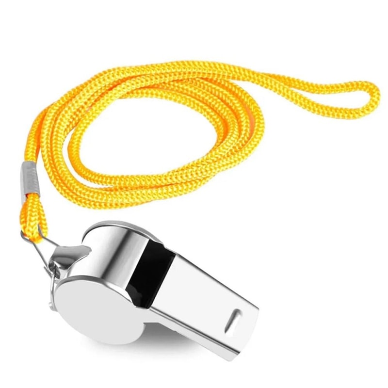 Portable Stainless Steel Whistle With Rope Durable Loud Sport Whistle For Referees Coaches Outdoor 4