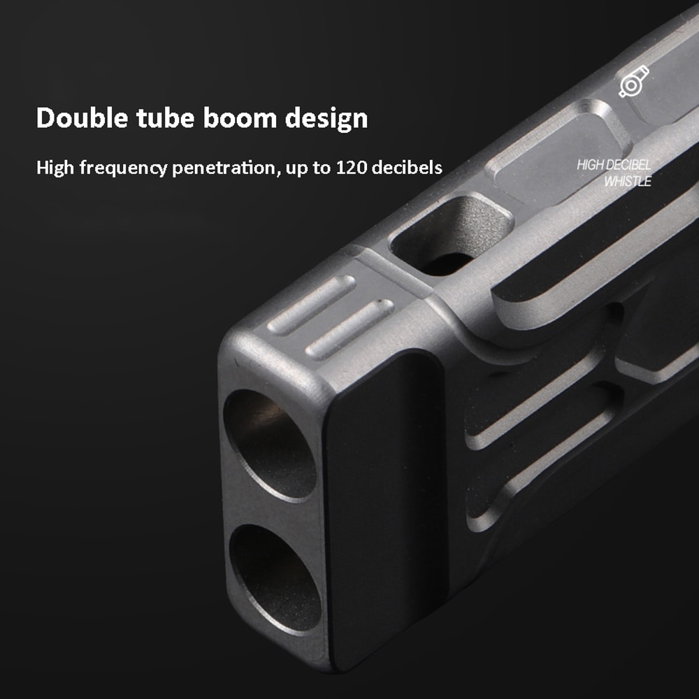 Titanium Alloy Emergency Whistle Keychain Loud Portable Survival Whistle Necklace For Outdoor Adven 2