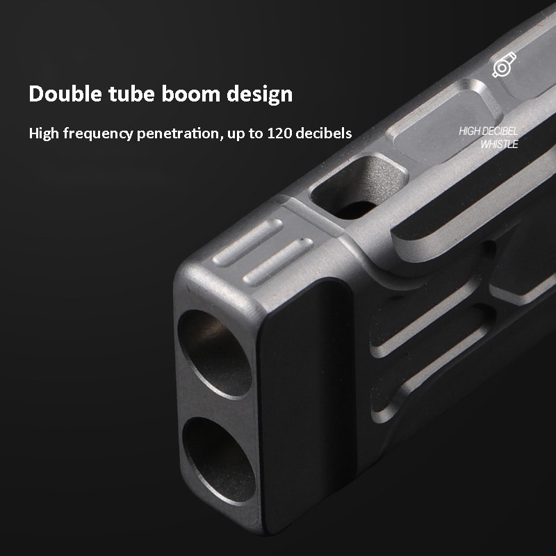 Titanium Alloy Emergency Whistle Keychain Loud Portable Survival Whistle Necklace For Outdoor Adven 2