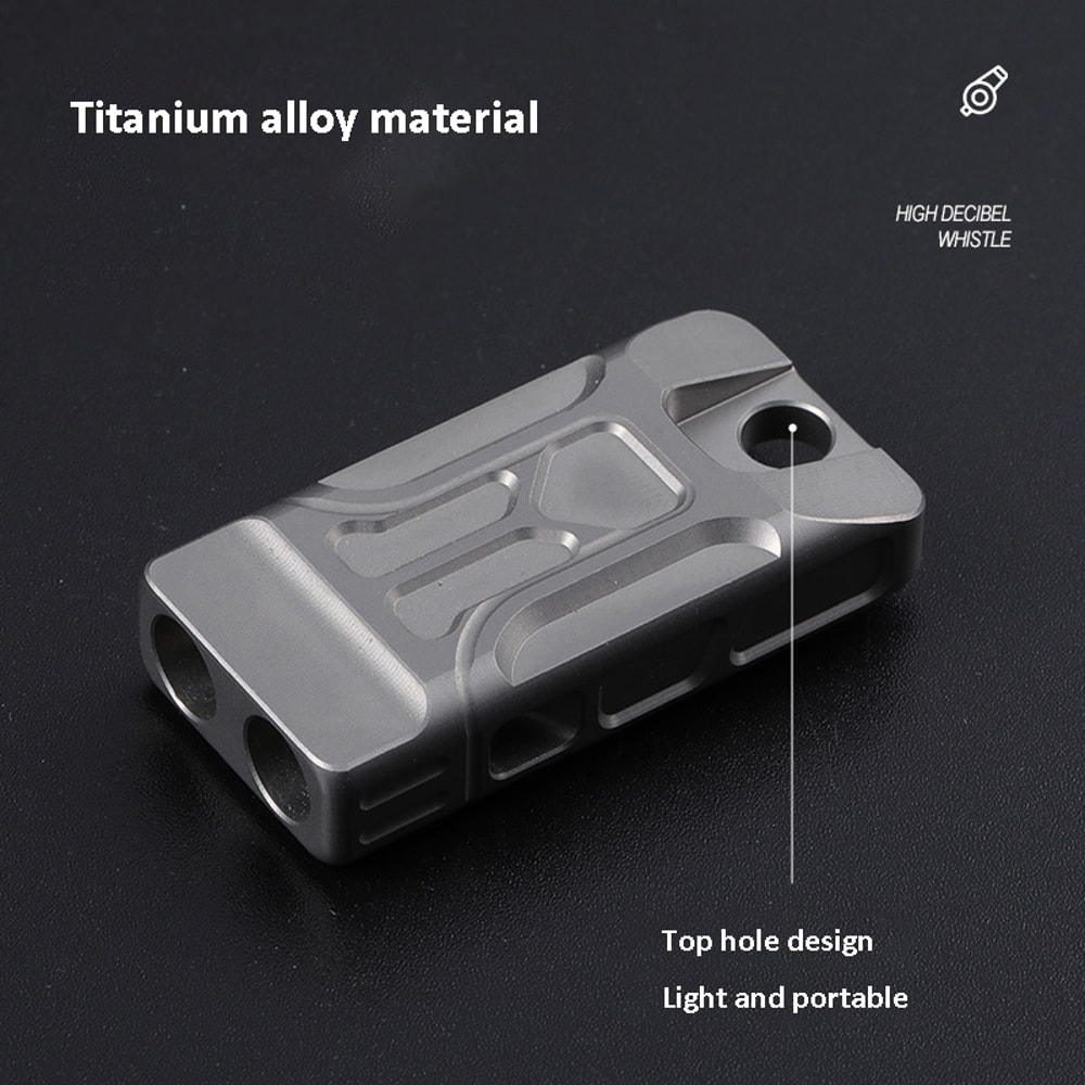 Titanium Alloy Emergency Whistle Keychain Loud Portable Survival Whistle Necklace For Outdoor Adven 3
