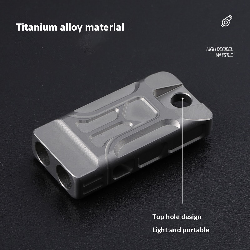 Titanium Alloy Emergency Whistle Keychain Loud Portable Survival Whistle Necklace For Outdoor Adven 3