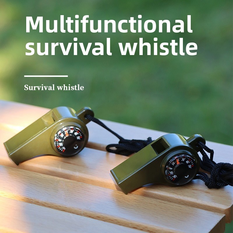 Multifunctional Outdoor Whistle with Compass & Thermometer Life-Saving Survival Tool for Sports and Adventures
