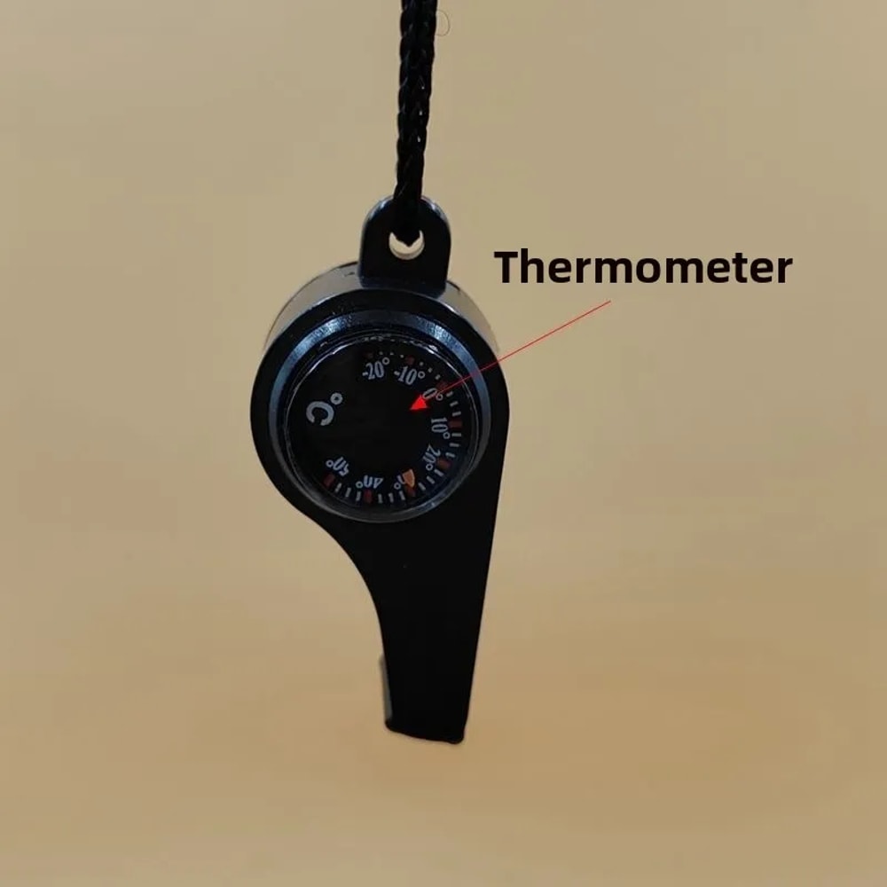 Multifunctional Outdoor Whistle with Compass & Thermometer Life-Saving Survival Tool for Sports and Adventures