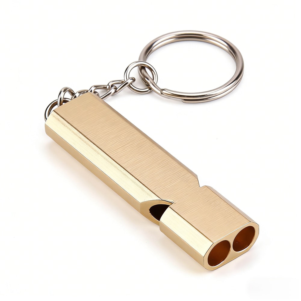 Golden Metal Survival Whistle Compact & Durable with Premium Finish