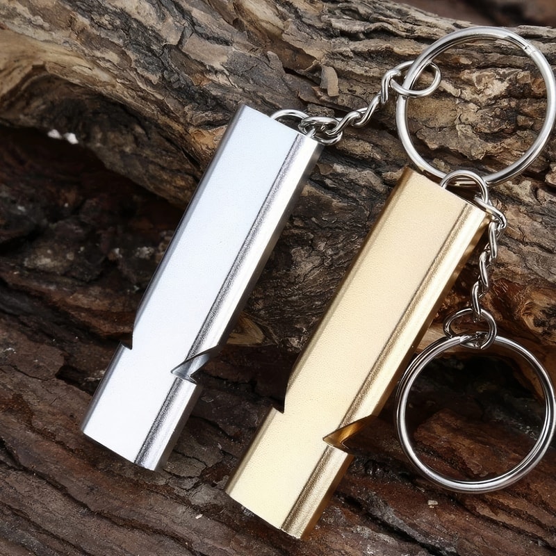 Golden Metal Survival Whistle Compact & Durable with Premium Finish