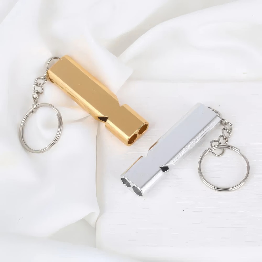 Golden Metal Survival Whistle Compact & Durable with Premium Finish