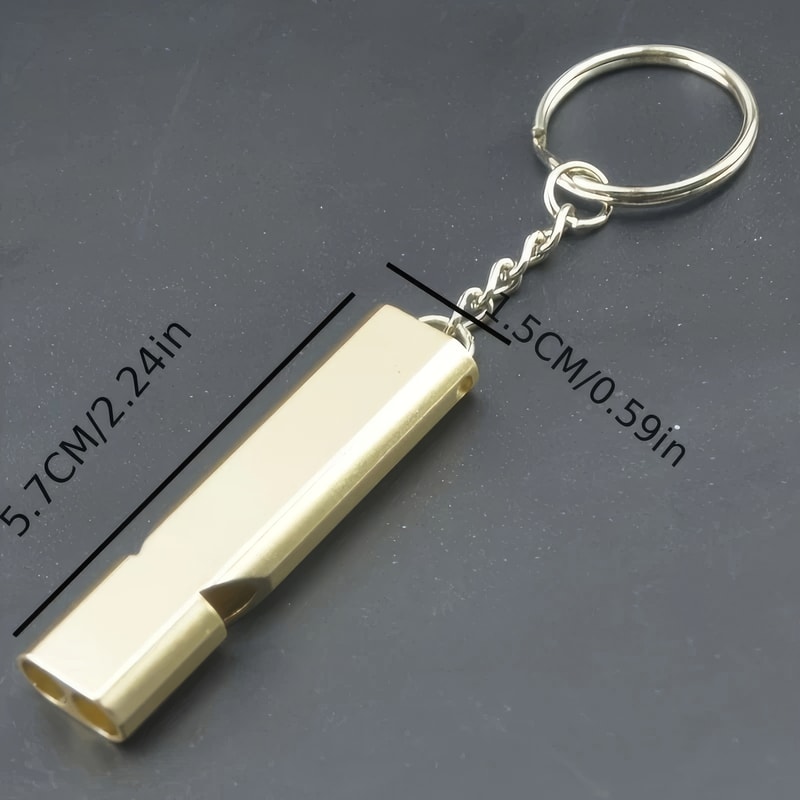 Golden Metal Survival Whistle Compact & Durable with Premium Finish