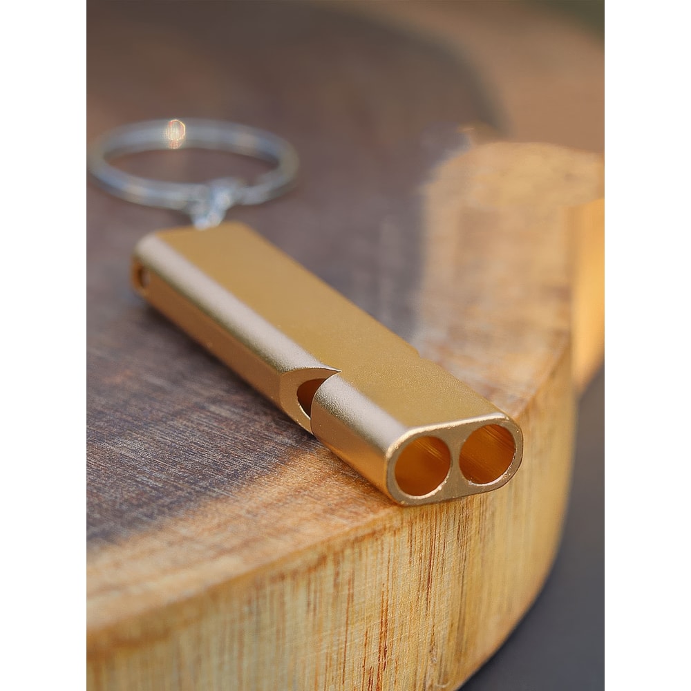 Golden Metal Survival Whistle Compact & Durable with Premium Finish