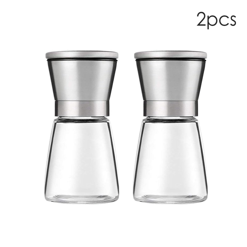 Manual Salt And Pepper Grinder Set Stainless Steel Spice Mills For Kitchen Adjustable Coarseness Pr 9