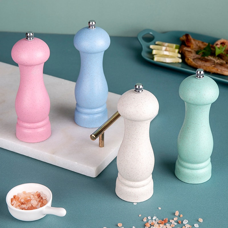 EcoFriendly Wheat Straw Manual Pepper Grinder Coarse Salt Pepper Mill 0