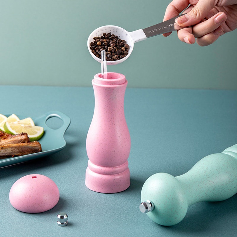 EcoFriendly Wheat Straw Manual Pepper Grinder Coarse Salt Pepper Mill 2