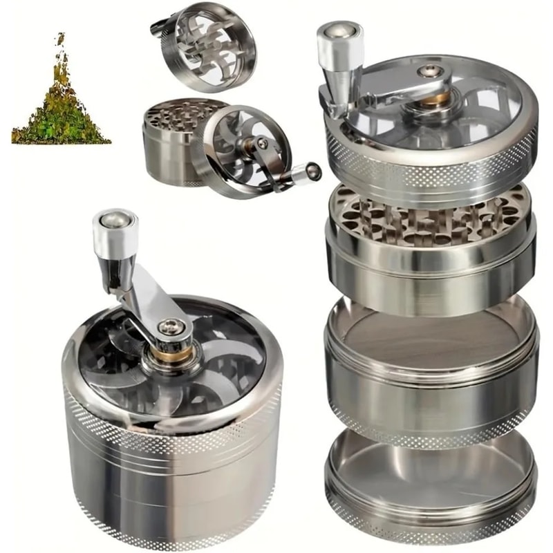 Spice Grinder for Nutmeg, Ginger, Salt & Pepper Metal Hand Crusher