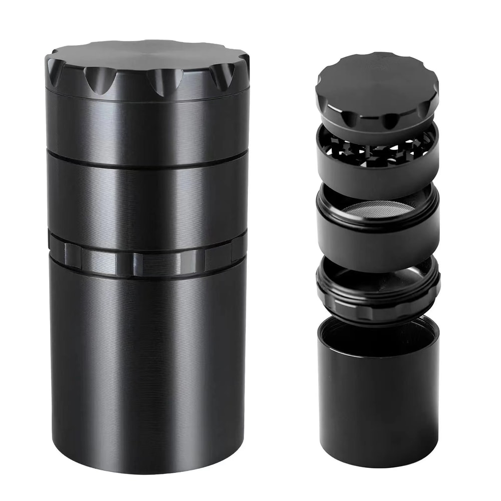 Manual Spice Grinder With Storage Chamfered Aluminum Alloy OnePiece Design 2