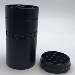 manual spice grinder with storage chamfered aluminum alloy, one-piece design