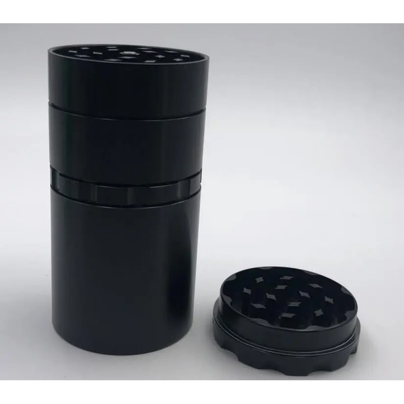 Manual Spice Grinder With Storage Chamfered Aluminum Alloy OnePiece Design 0