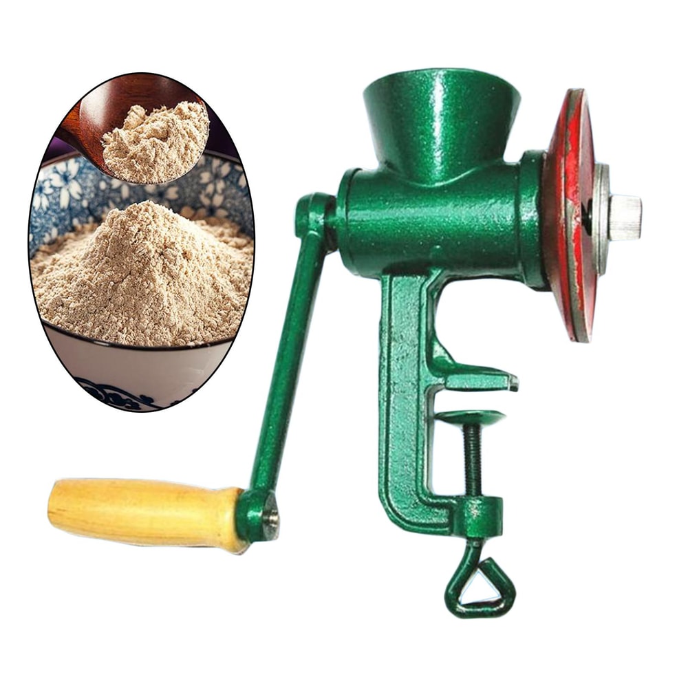 Manual Grain Grinder Mill for Wheat, Spice, Pepper, and Nuts Heavy-Duty Iron Crusher