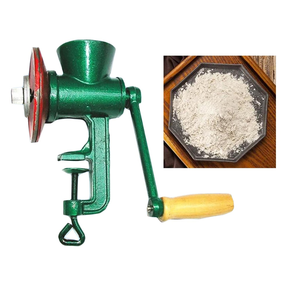 Manual Grain Grinder Mill for Wheat, Spice, Pepper, and Nuts Heavy-Duty Iron Crusher