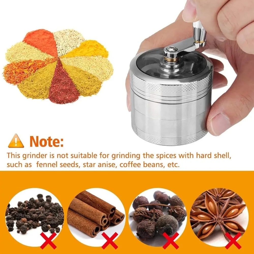 Metal Nutmeg Ginger Spice Grinder Premium Aluminum Manual Crusher For Hard Spices 2