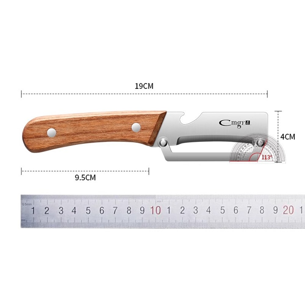 Durable Stainless Steel Peeler With Wooden Handle For Easy Fruit Vegetable Slicing 4