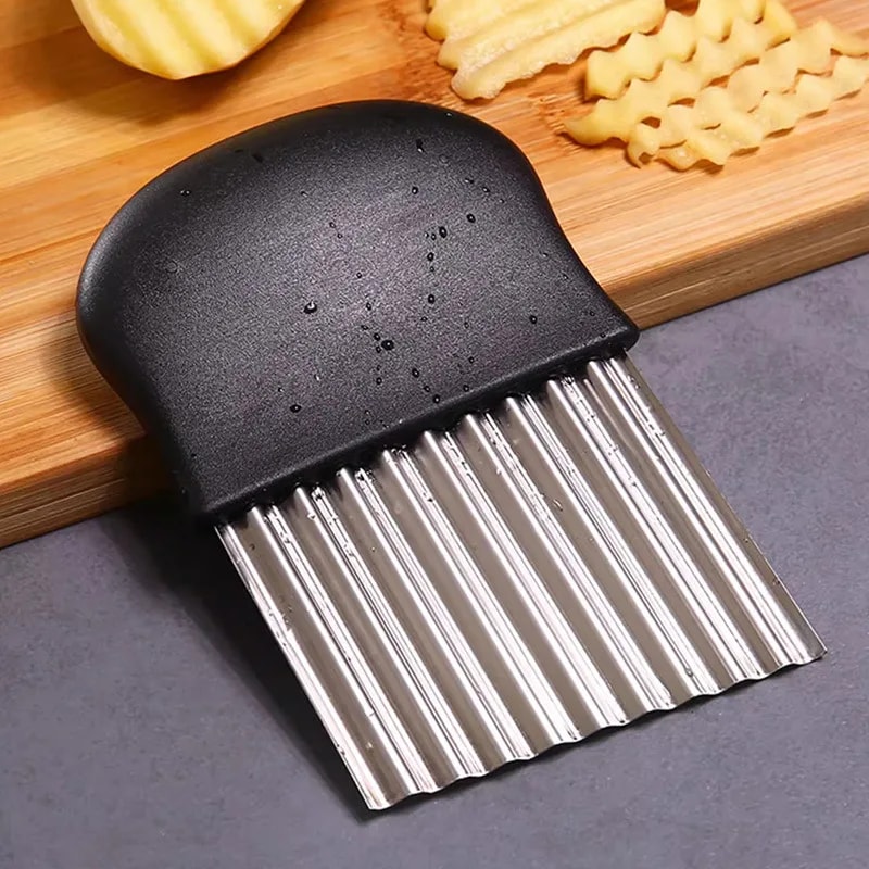 Stainless Steel Wavy Potato Chip Slicer Crinkle Cutter French Fry Maker And Kitchen Tool 4
