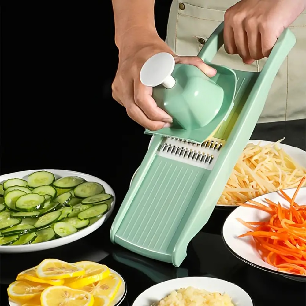 Vegetable Slicer and Julienne Cutter Multifunctional Potato Grater with Handle for Effortless Kitchen Prep