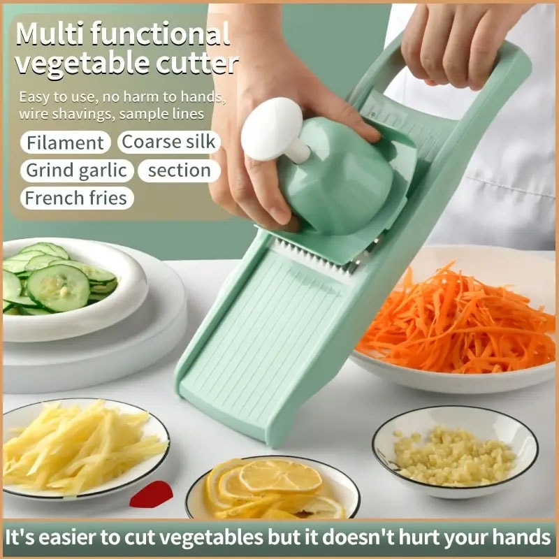 Vegetable Slicer and Julienne Cutter Multifunctional Potato Grater with Handle for Effortless Kitchen Prep