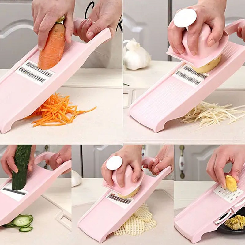Vegetable Slicer and Julienne Cutter Multifunctional Potato Grater with Handle for Effortless Kitchen Prep